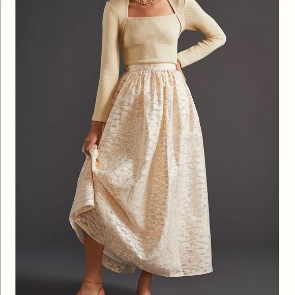 Anthropologie Dresses & Skirts - NWT Anthropologie Pankaj & Nidhi Burnout Shimmer Maxi Skirt Small #142